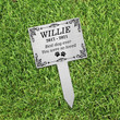 Pet Memorial Plaque Stake Remembrance Plaque Engraved Grave Marker Silver Plant Marker Outdoor Garden Waterproof
