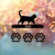 Metal Cat Wind Chime Personalized Pet Name Metal Cat Memorial Wind Chime Cat Lovers Gift Metal Cat with Paws Wind Chime Garden Decor