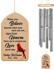 Cardinal Memorial Wind Chime, Personalized Wind Chime, Sign from Heaven, Loss of Loved One, Memorial Sympathy Wind Chime, Bereavement Gift, Condolence Gift, Remembrance Keepsake