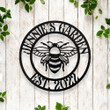Personalized Bee Monogram Cut Metal Sign
