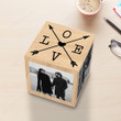 Valentine Love Arrows Personalized Photo Frame Wooden Cube for Home Decor Custom Collage Frames Multi Picture Gift for Lover Couple Valentine's Day