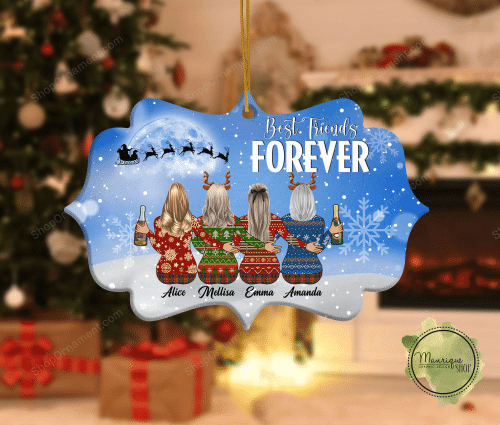 Best Friends Forever Ornament, Sisters Ornament, Besties Ornament, Personalized Ornament, Custom Ornament, Christmas Gift, Xmas Ornament