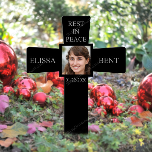 Cross Garden Stake, Grave Marker Cross, Memorial Remembrance Plaque Stake, Plant Marker, Grief Funeral Sympathy Gifts for Loss of Loved One