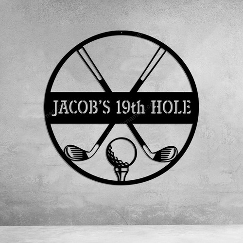 Personalized 19th Hole Sign, Golf 19th Hole, Custom Golf Sign, Golf Gifts for Men, Golf Wall Art, Man Cave Sign, Golf Bar Sign