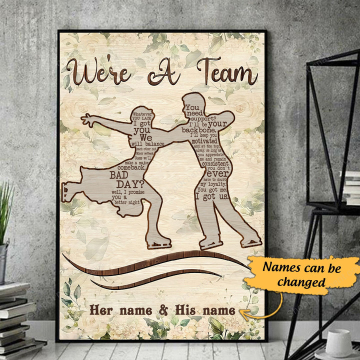 Personalized We're A Team Ice Skating Poster