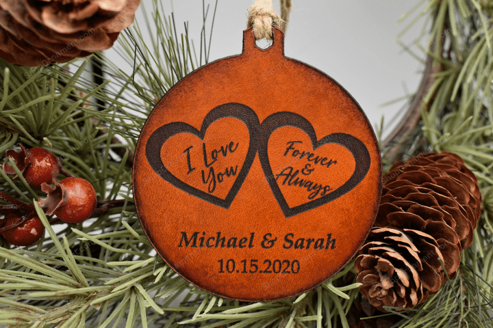 Personalized Wedding Ornament - Anniversary Ornament -  Christmas Ornaments - Engagement Gift - Keepsake Ornament - Valentines Day Ornament
