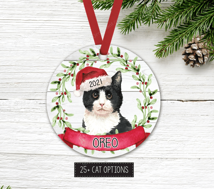 Personalized Cat Ornament, Custom Cat Ornament, Cat Lover Gift, New Cat Gift, Cat Christmas Ornament, Family Pet Ornament, Keepsake Gift