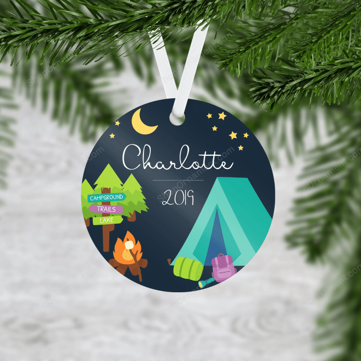 Personalized Camping Christmas Ornament - Camping Gift - Ornament for Outdoor Lover - Outdoor Gift - Camping Ornament - RO0119