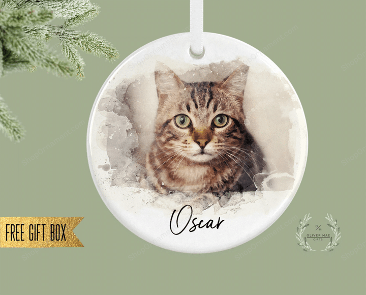 personalized cat ornament, pet loss gifts cat lover gift women, rainbow bridge cat memorial gift, new cat gift, crazy cat lady Christmas