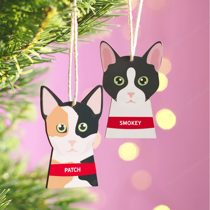 Personalised Cat Hanging Christmas Decoration