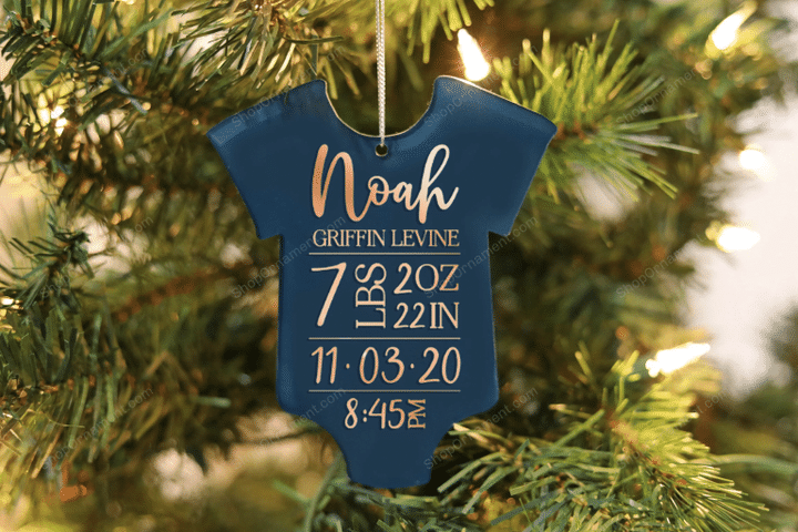 Personalized baby keepsake christmas ornament | baby First christmas ornament | birth statistic ornament | birth information ornament