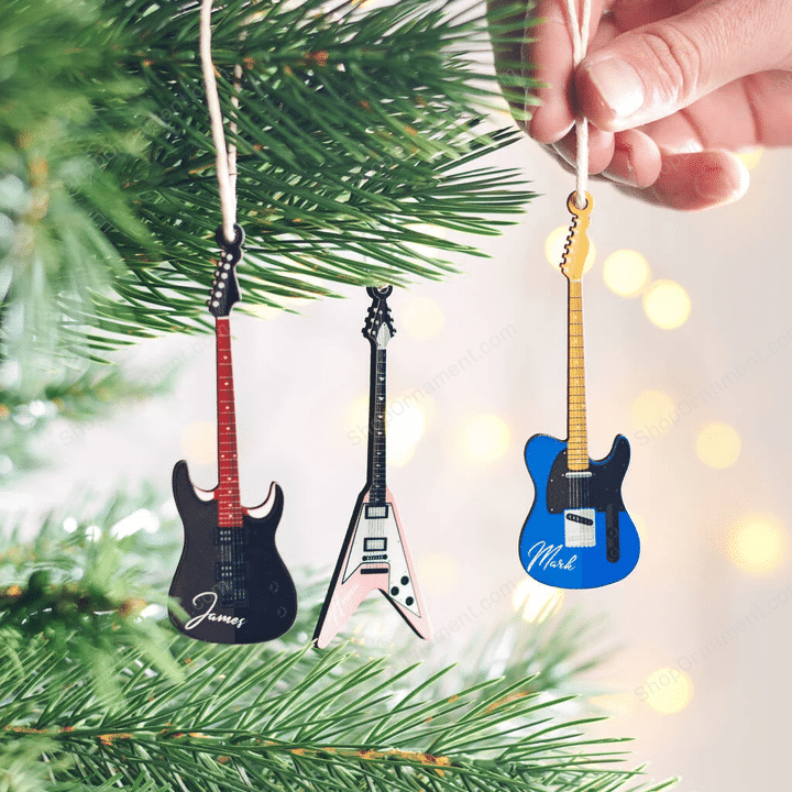 Personalised Guitar Christmas Tree Decoration