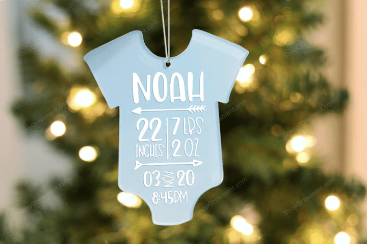 Personalized baby keepsake christmas ornament | baby boy First christmas ornament | birth statistic ornament | birth information ornament