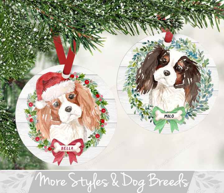 Personalized Dog Ornament, Cavalier King Charles Spaniel Ornament, Dog Gift, Personalized Dog Christmas Ornament, Pet Ornament Personalized