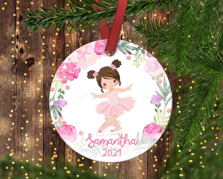 Girl Ballerina Christmas ornament.Dance Christmas Ornament.Ballerina Ornament.Christmas ornament.Personalized Christmas ornament