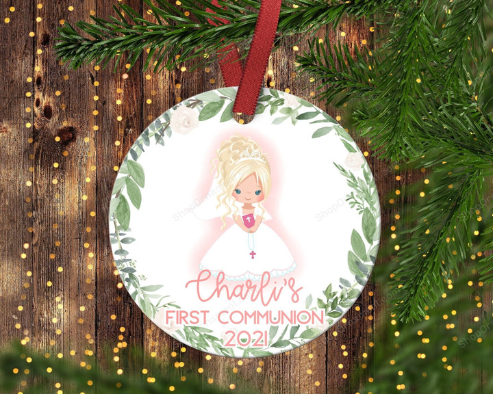First Communion Christmas Ornament. First Holy Communion Gift. Girl First Communion Gift