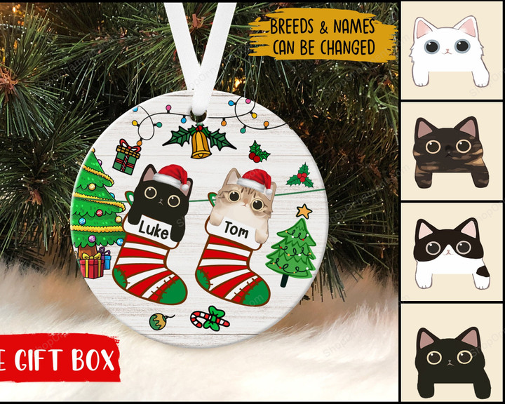 Custom Cat Christmas Ornament, Cat Mom Christmas Gifts, Cat Dad Gifts, Pet Ornament, Christmas Gifts, Pet Parents Gifts, 2021 Holiday Gifts