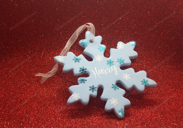 Personalized Ceramic Christmas Ornament - Snowflake