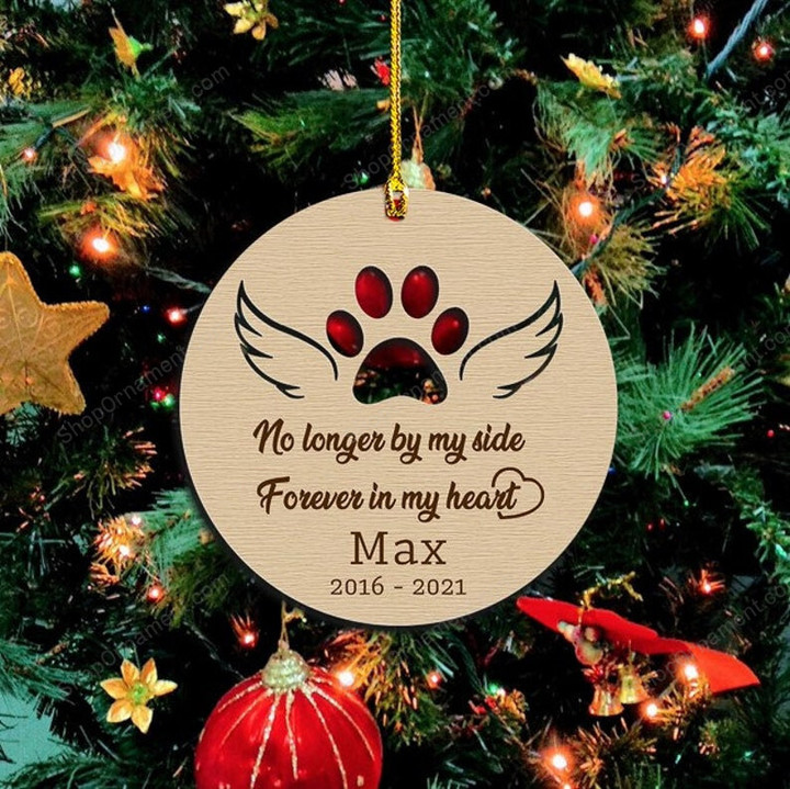 Pet Memorial Christmas Ornament, Personalized Pet Ornament, Pet Wood Ornament, In Memory of Pet Loss Keepsake, Pet Sympathy Christmas Gift