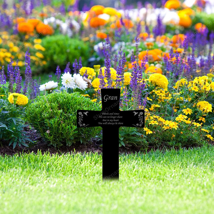 Cross Stake, Grandma Memorial Remembrance Plaque Stake, Grave Marker, Tribute, Plant Marker
