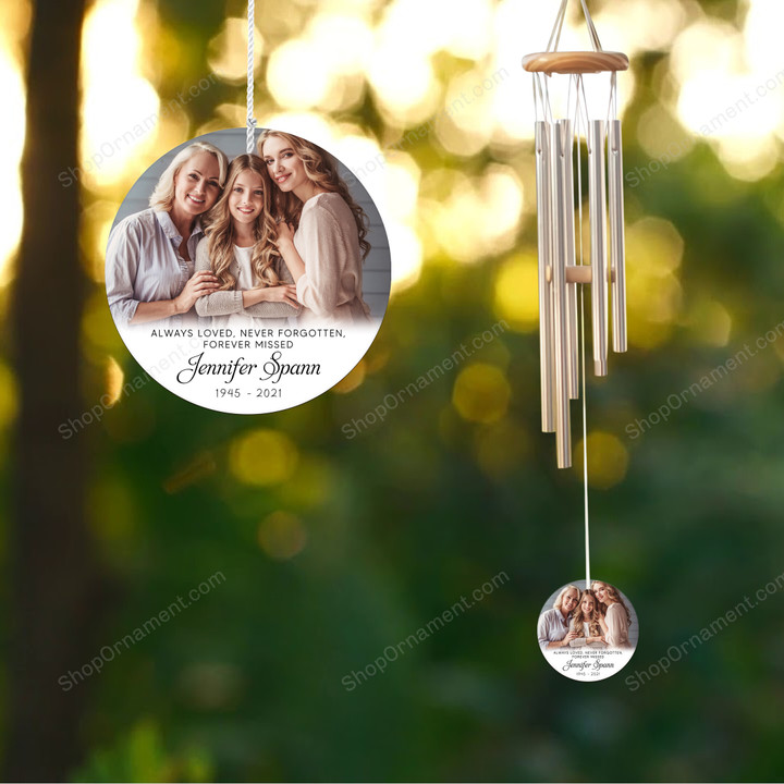 Personalized Memorial Wind Chime, Always Loved Never Forgotten, Loss Of Mom Dad, In Loving Memory, Bereavement Wind Chime, Sympathy Gift