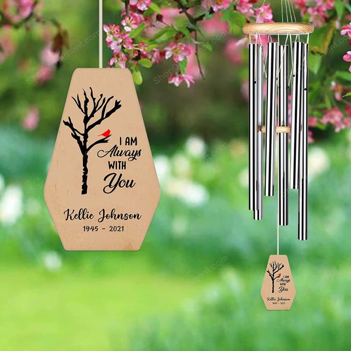 Cardinal Memorial Wind Chime, I Am Always with You, Loss of Husband, Loss of Spouse, Sympathy Gift for Loss of Husband, Remembrance Gift, Bereavement Gift