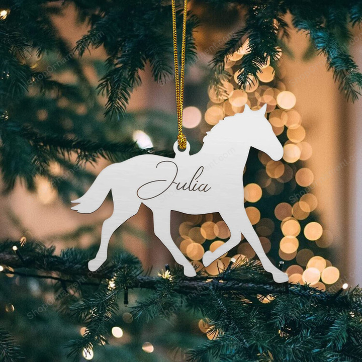 Personalized Horse Ornament, Horse Racing Ornament, Horse Lover Gift, Horse Ornament, Gift for Horse Lover, Horse Name Ornament