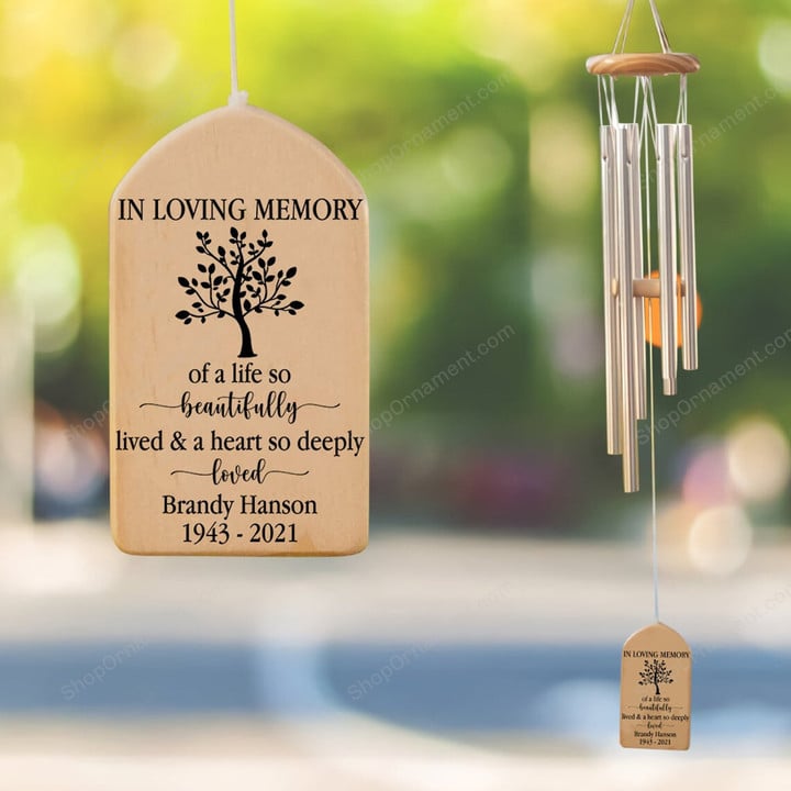 Memorial Wind Chime, Personalized Wind Chime, In Loving Memory Wind Chime, Bereavement Gift, Remembrance Wind Chime, Loss of Loved One