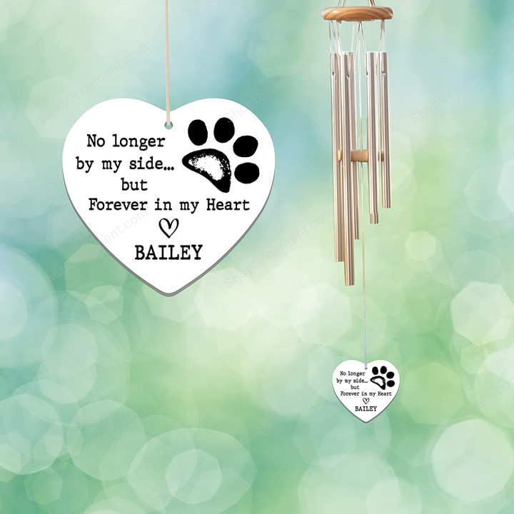 No Longer by My Side Memorial Wind Chime Personalized Pet Wind Chime Dog Memorial Gift in Loving Memory Dog Memorial Bereavement Gift