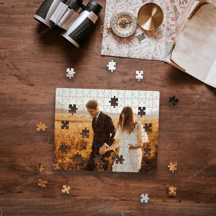 Personalizes Wooden Wedding Photo Puzzle