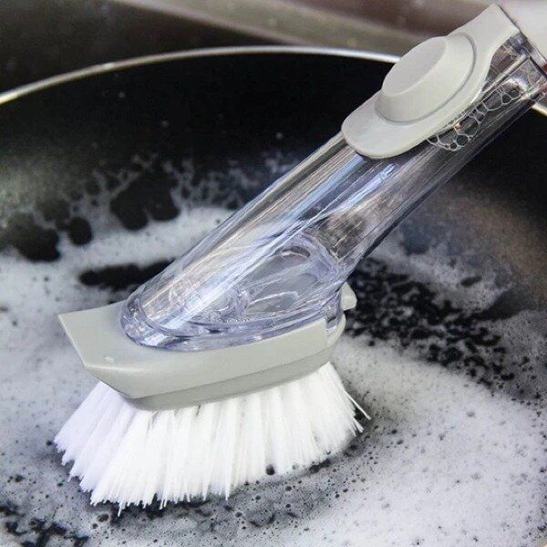 Effective Dishwasher Tool Soap Dispensing Cleaning Brush 🔥👌