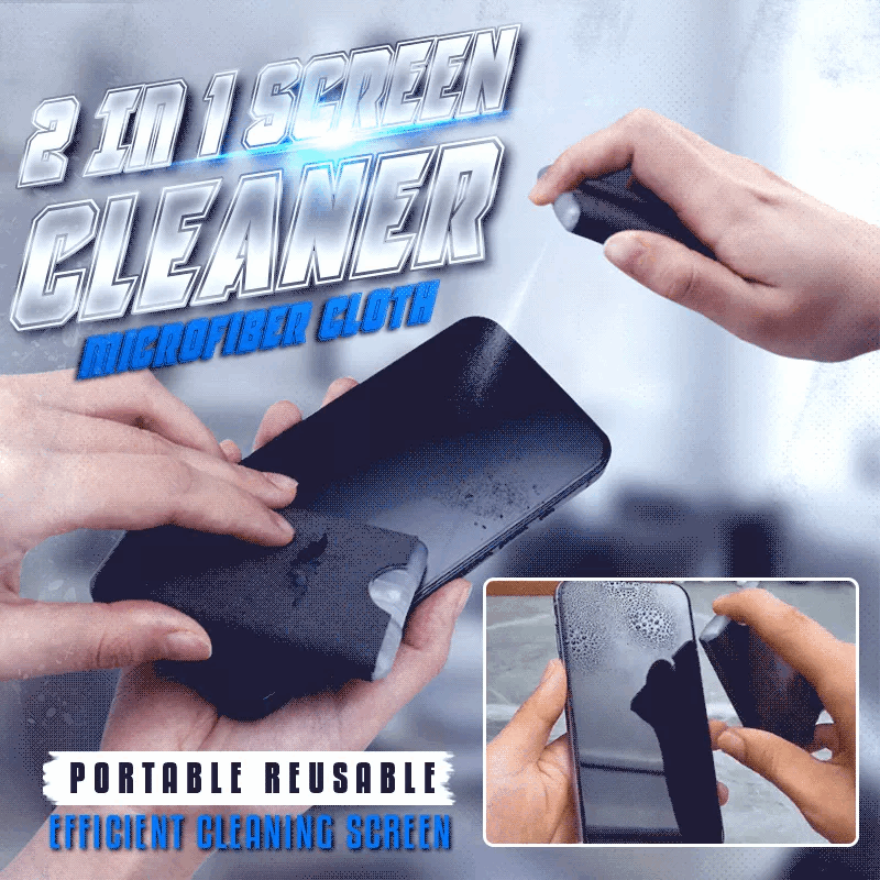 2PCS Portable Reusable 2 in 1 Screen Cleaner & Microfiber Cloth 🔥 50% OFF - LIMITED TIME ONLY 🔥