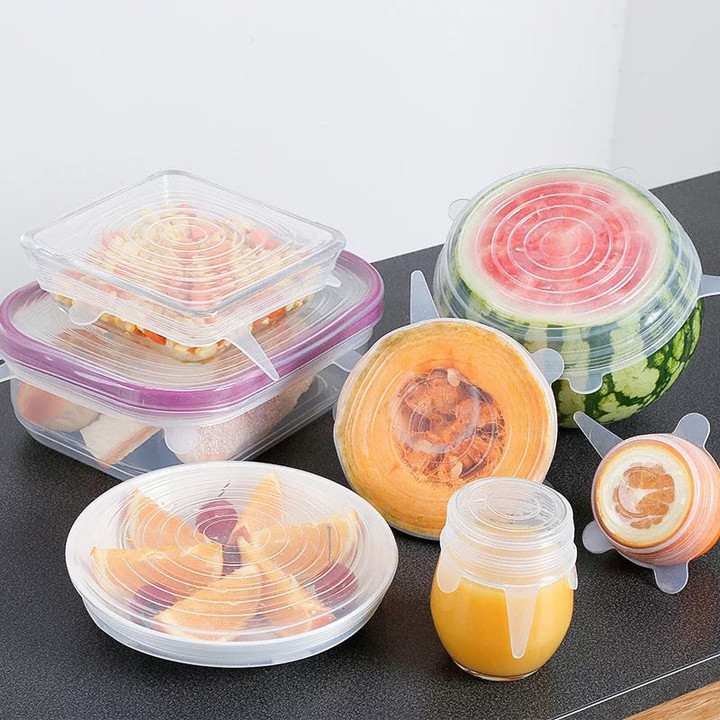 [SET OF 6 PCS] ZERO-WASTE REUSABLE STRETCH & SEAL SILICONE LIDS 🔥HOT DEAL - 50% OFF🔥
