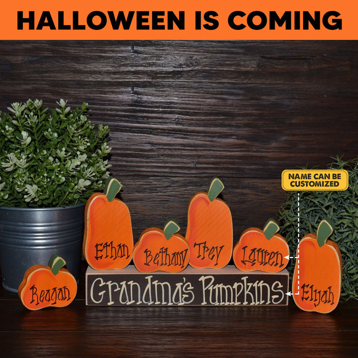 🎁 Personalized Decor Personalized Pumpkins Family Block Set