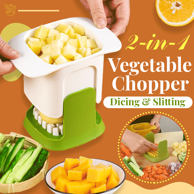 🎁 2-in-1 Vegetable Chopper Dicing & Slitting