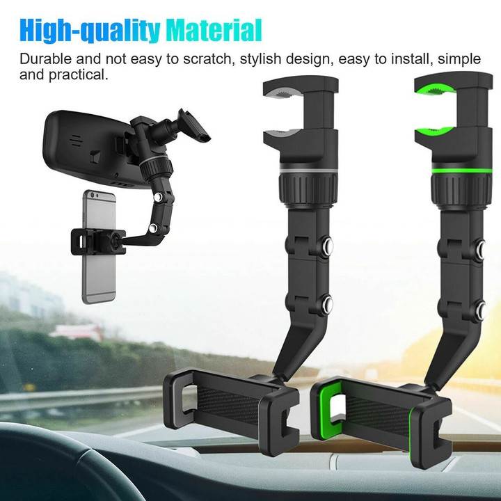 2023 New Multi-Function Adjustable 360° Universal Rearview Mirror Phone Holder