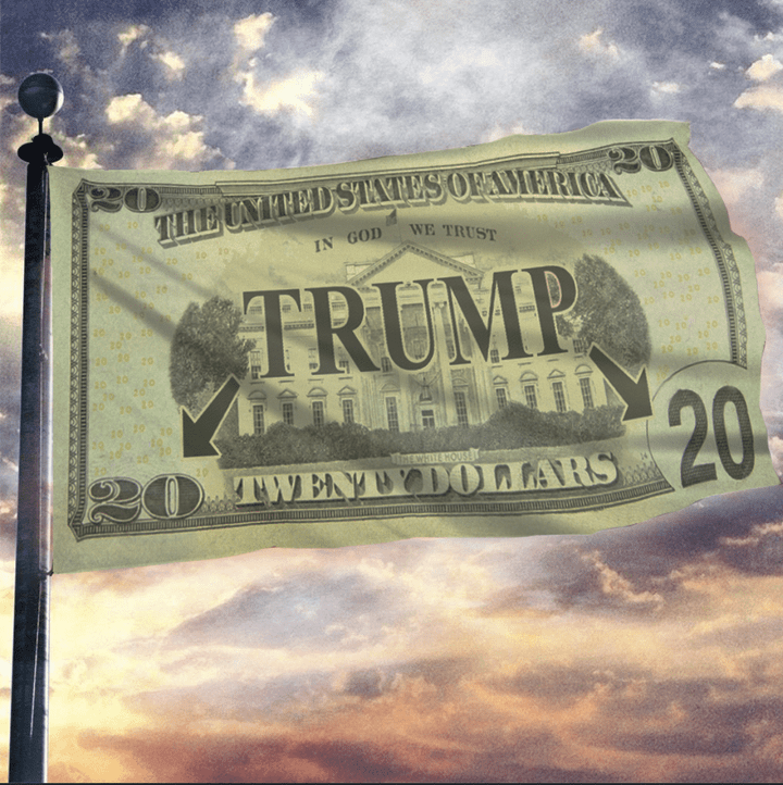 Trump 2020 Twenty Dollar Bill - Flag
