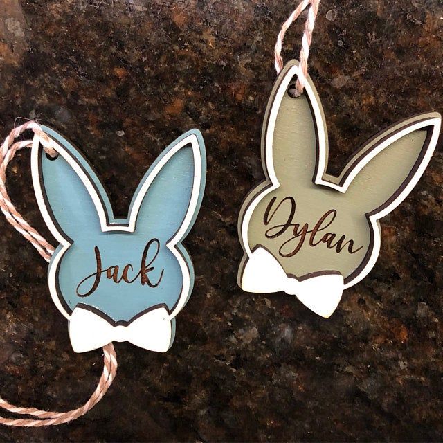 Customized Bunny Easter Basket Tags
