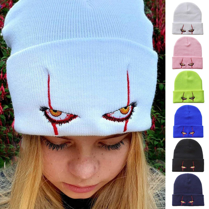 Penny Wise Scar Eyes Beanie Horror Clown Eyes Knit Hat 🔥HOT DEAL - 50% OFF🔥