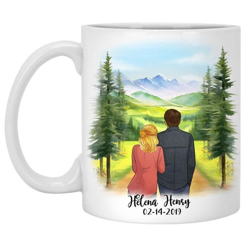 To my husband I wish I could turn back the clock mountain customized mug