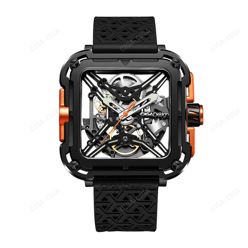 CIGA Design X Series Mechanical Stainless Steel Waterproof Hollow-Design with Suspension System Watch