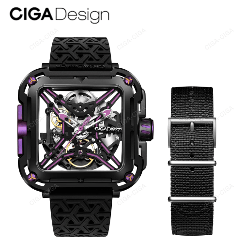 CIGA Design X Series Men's Mechanical Automatic Stainless Steel Hollow-Design with Suspension System Waterproof Wristwatch