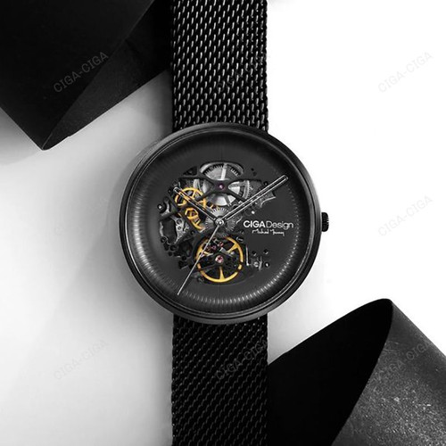 CIGA Design MY Series Men's Automatic Round Mechanical Movement Wristwatch  Waterproof 316L Steel Case Mesh Male Watch