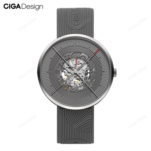 CIGA DESIGN J Series Automatic Mechanical Skeleton Watch- Timepiece Zen in White and Black, Self Winding Gift for Men