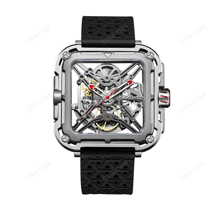 CIGA Design X Series Men's Mechanical Watch Stainless Steel Waterproof Hollow-Design with Suspension System Watch