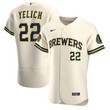 Milwaukee Brewers Christian Yelich #22 2020 MLB White Jersey