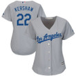 Clayton Kershaw Los Angeles Dodgers Majestic Womens Road Cool Base Player Jersey Gray 2019