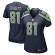 Womens Seattle Seahawks Gerald Everett College Navy Game Jersey Gift for Seattle Seahawks fans