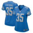 Womens Detroit Lions Godwin Igwebuike Blue Game Jersey Gift for Detroit Lions fans