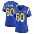 Womens Los Angeles Rams Jeremiah Kolone Royal Game Player Jersey Gift for Los Angeles Rams fans
